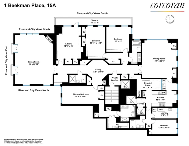 $4,900,000 | 1 Beekman Place, Unit 15A | Midtown East