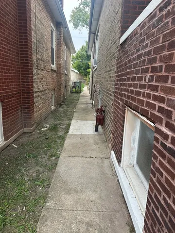 a view of a pathway with a door