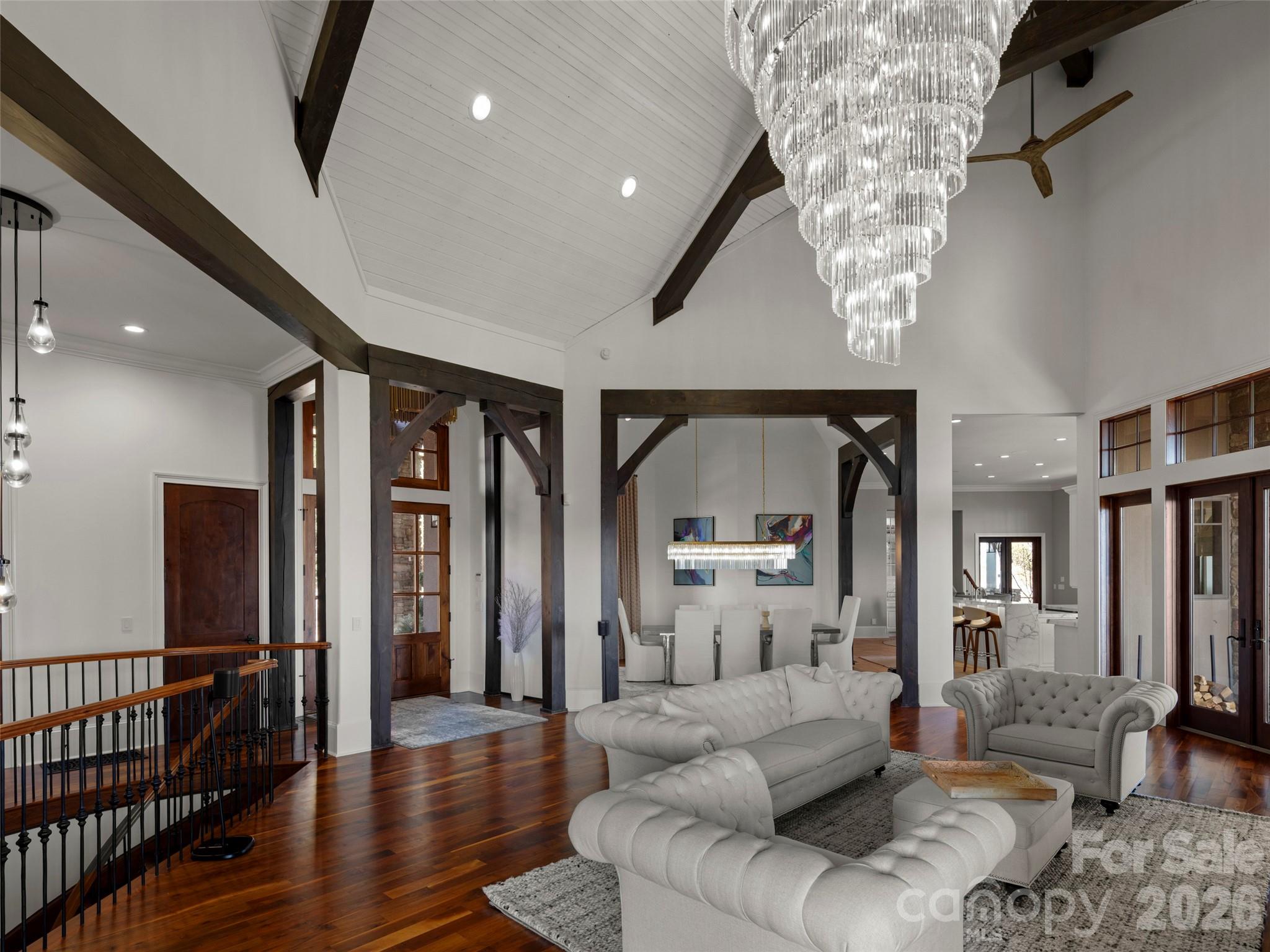 47 Ridge Pine Trail Arden, NC 28704 - Photo 24 of 48 a living room with furniture and a chandelier