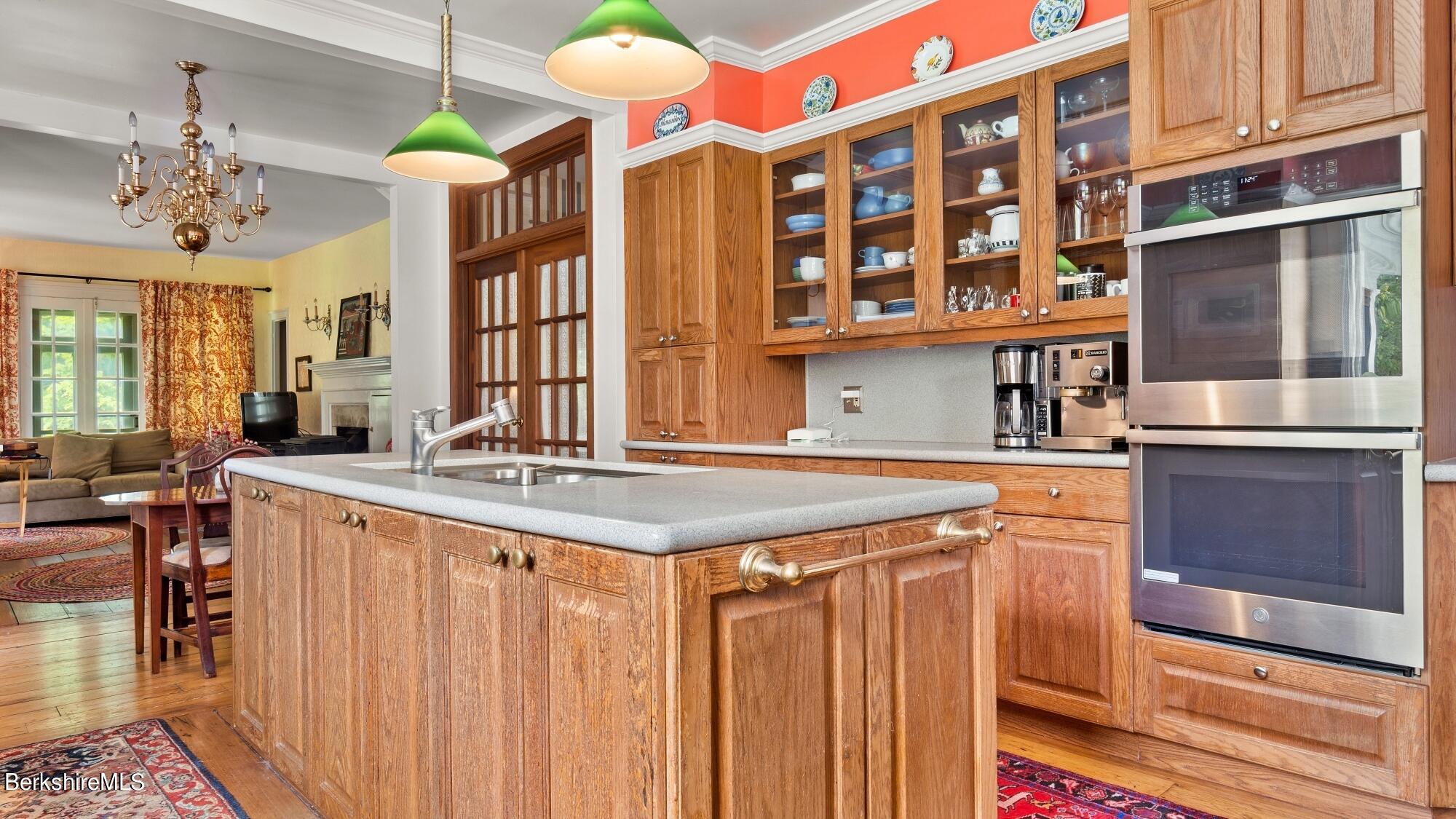 25 Cross Road West Stockbridge, MA 01266 - Photo 13 of 44 a kitchen with stainless steel appliances granite countertop a stove a sink and a refrigerator