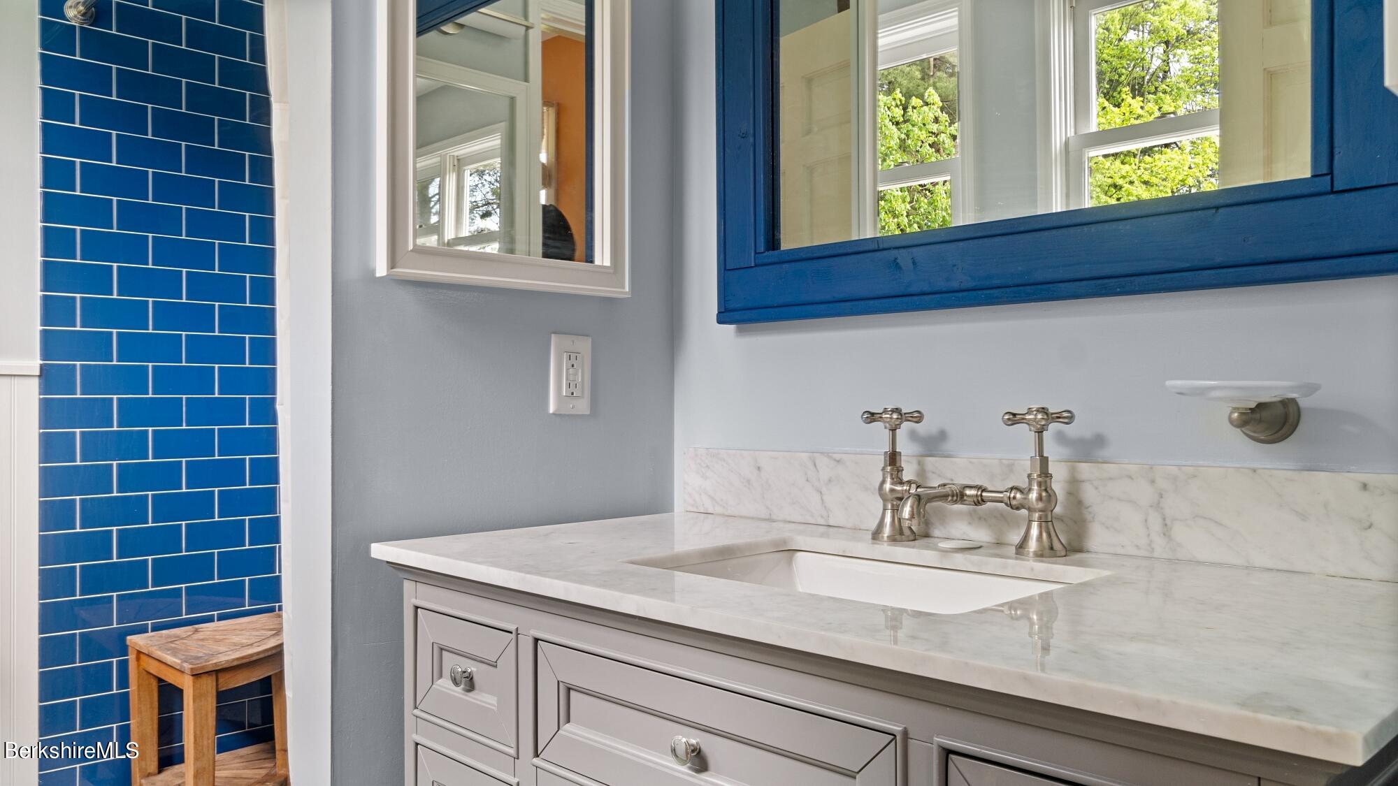 25 Cross Road West Stockbridge, MA 01266 - Photo 23 of 44 a bathroom with a sink and a mirror