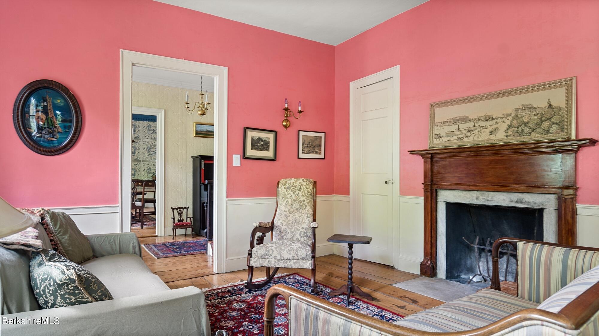 25 Cross Road West Stockbridge, MA 01266 - Photo 5 of 44 a living room with furniture and a fireplace