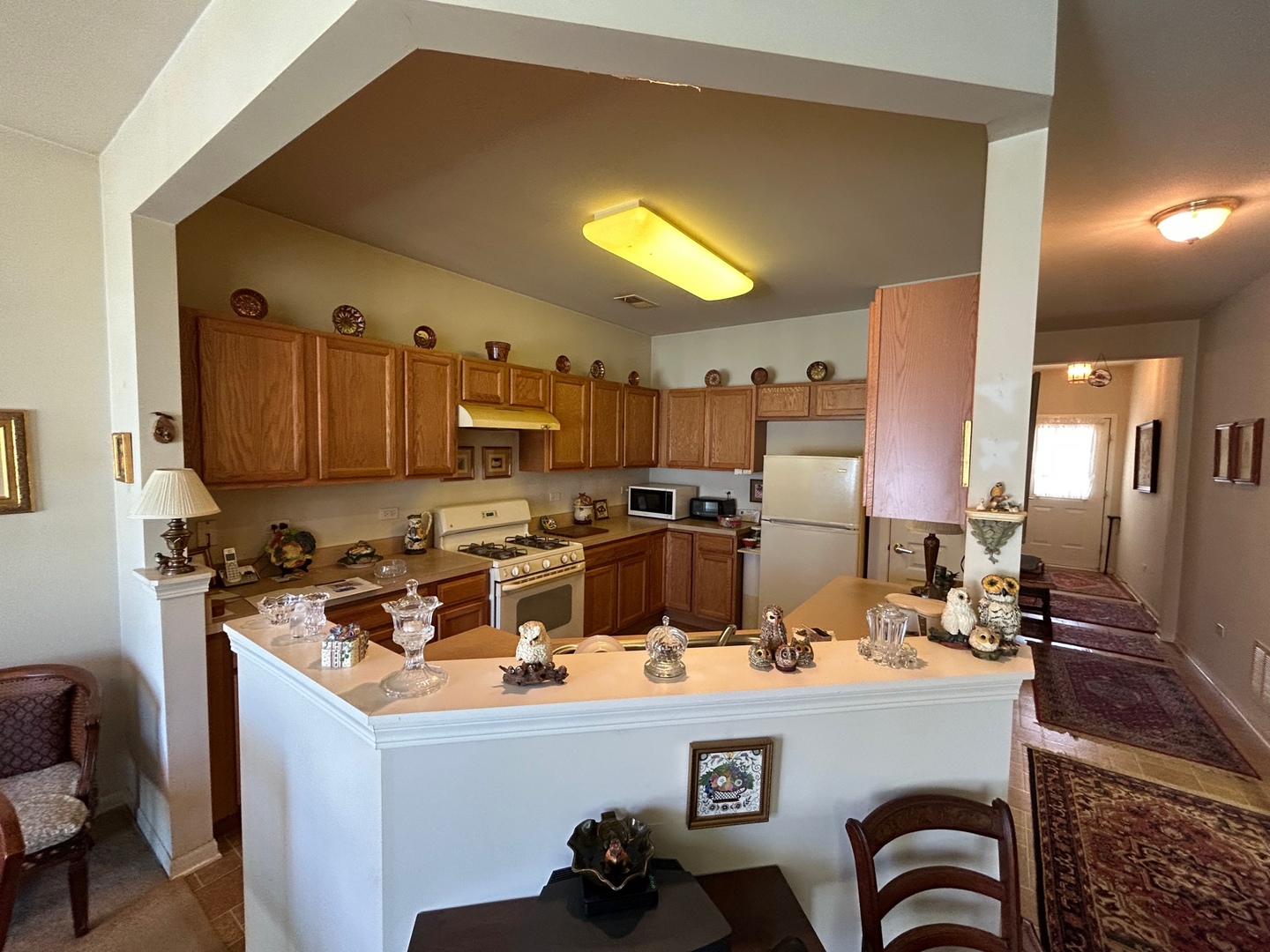 13792 Pineview Drive Huntley, IL 60142 - Photo 5 of 17 a kitchen with a appliances a window cabinets and a counter top space