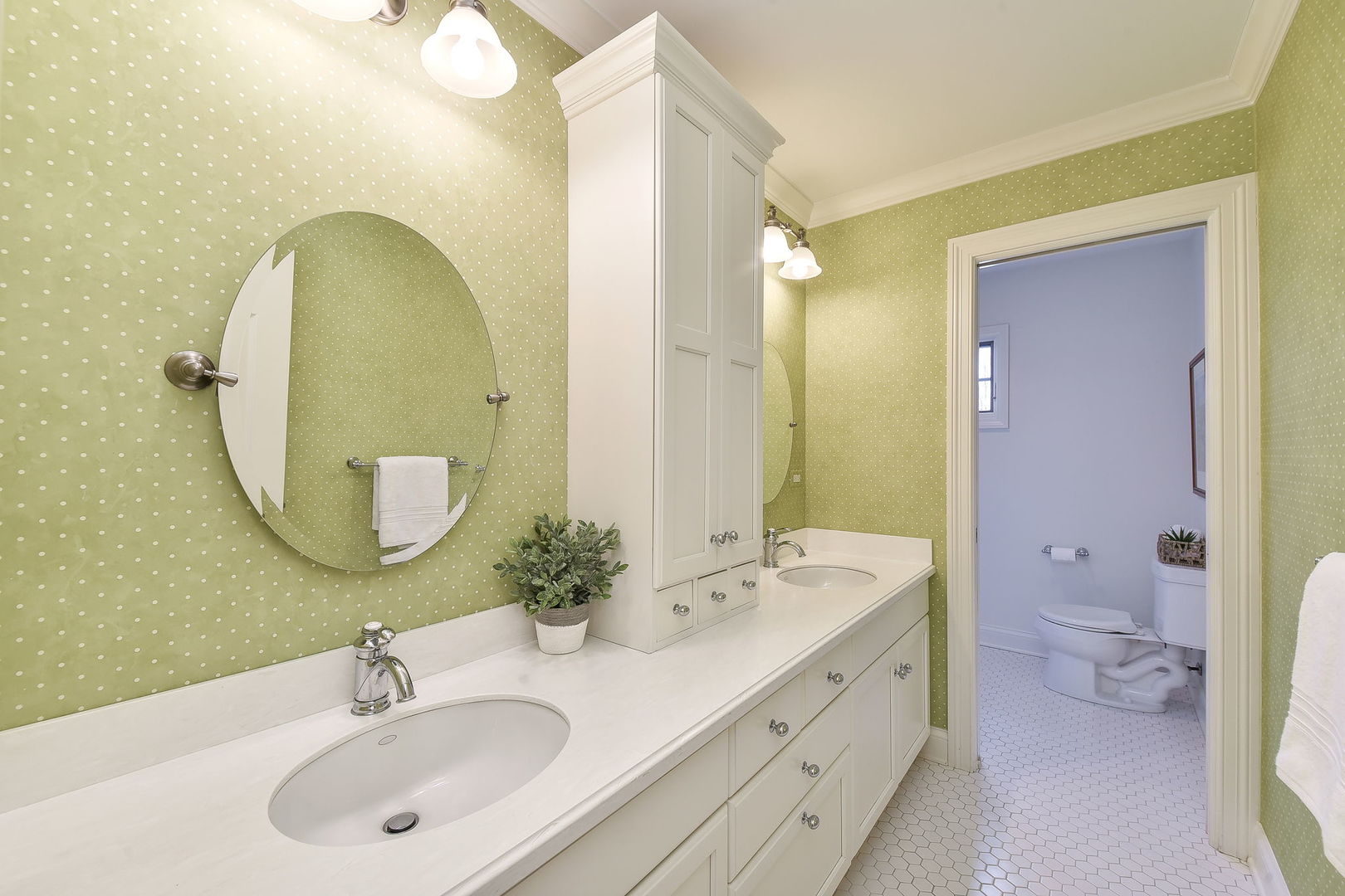 1211 Sunset Road Geneva, IL 60134 - Photo 39 of 65 a bathroom with a double vanity sink mirror and toilet