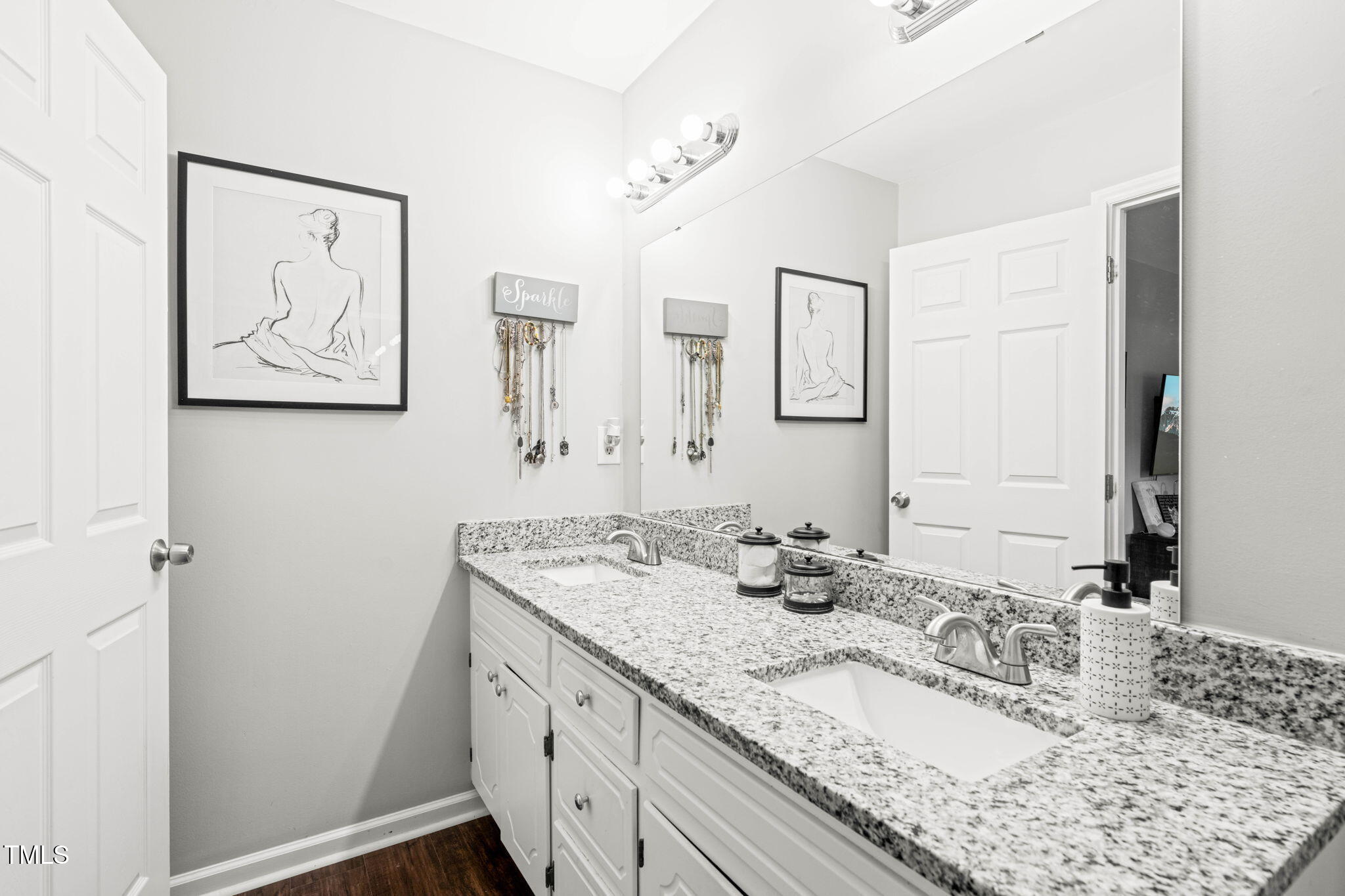 21 Cedar Hill Drive Durham, NC 27713 - Photo 19 of 45 a bathroom with a granite countertop sink mirror and vanity