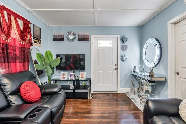 a living room with furniture