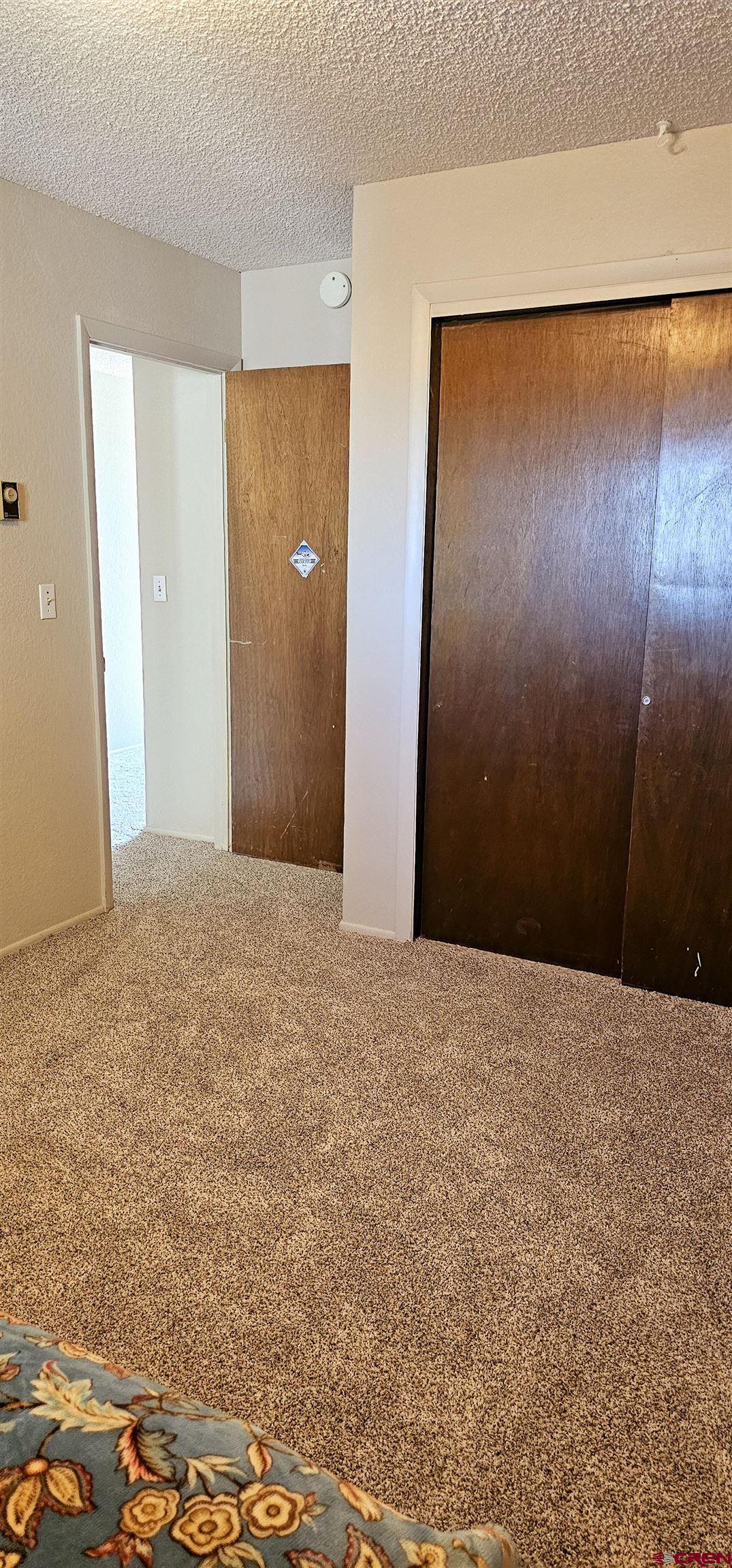 1726 Aldridge Road Cortez, CO 81321 - Photo 15 of 32 Unfurnished bedroom featuring a closet, carpet floors, and a textured ceiling