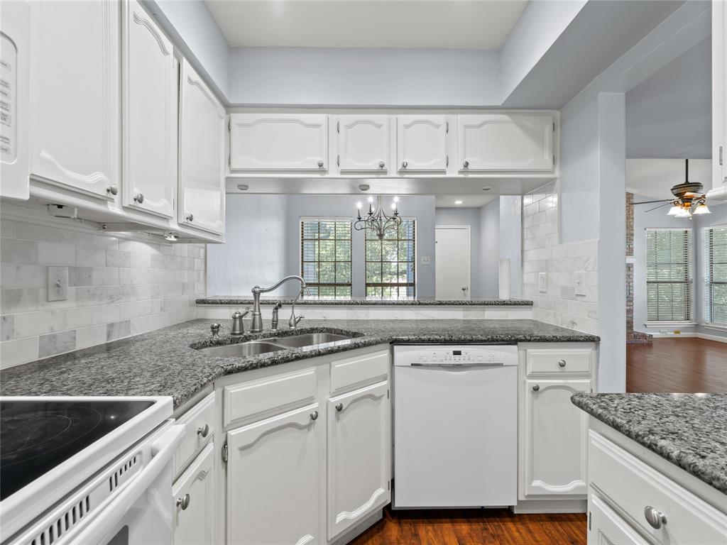 3101 Townbluff Drive, Unit 1024 Plano, TX 75075 - Photo 11 of 19 a kitchen with granite countertop a sink stainless steel appliances and cabinets