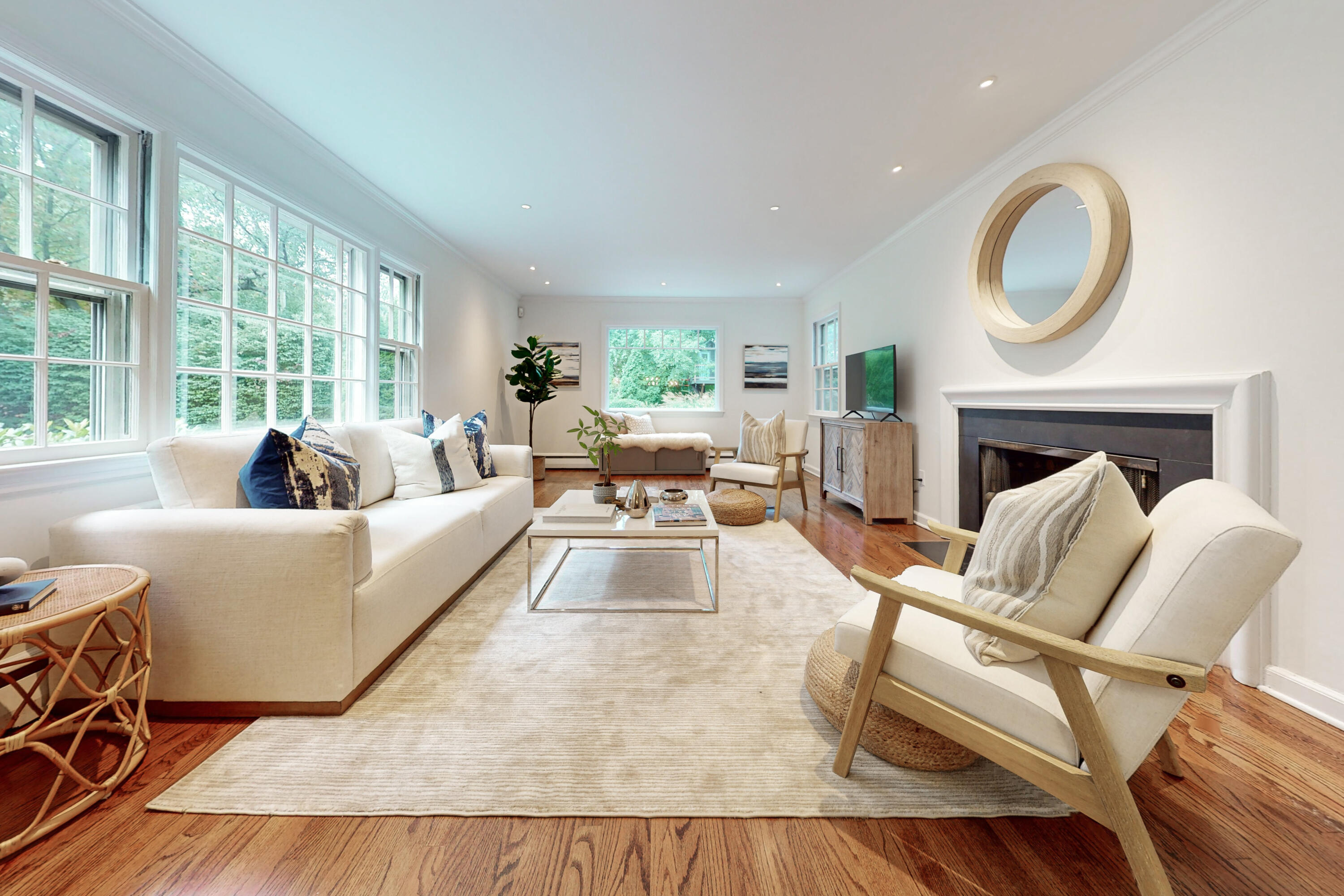 24 Salt Box Lane Darien, CT 06820 - Photo 5 of 32 a living room with furniture fireplace and a large window