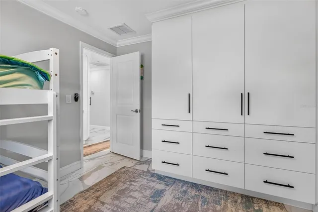 a view of an empty walk in closet