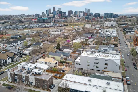an aerial view of a city