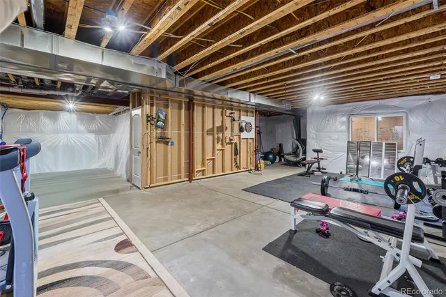a room with gym equipment