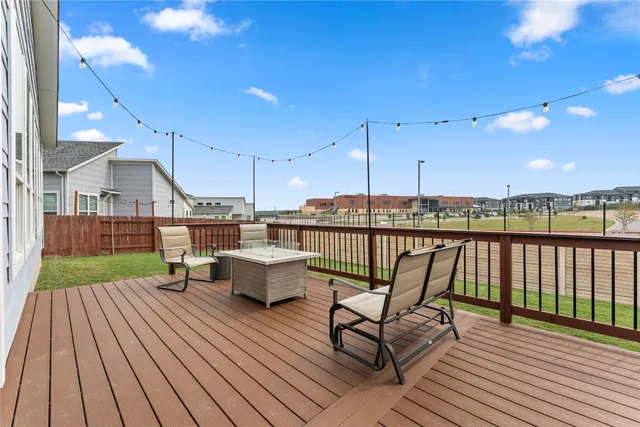 a view of a terrace with seating area