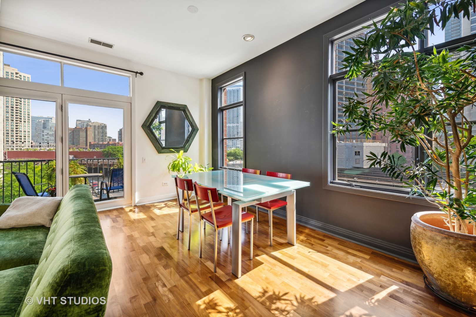330 North Clinton Street, Unit 504 Chicago, IL 60661 - Photo 12 of 25 a view of a dining room with furniture window and outside view