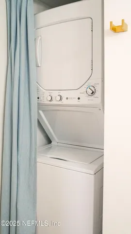 a close view of washer and dryer