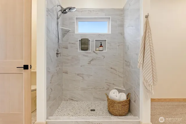 a bathroom with a shower