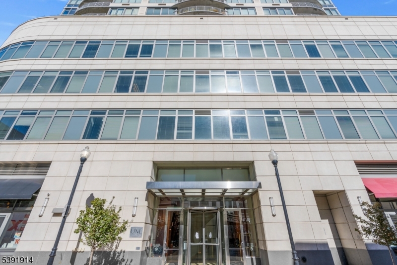 a front view of a building with a window