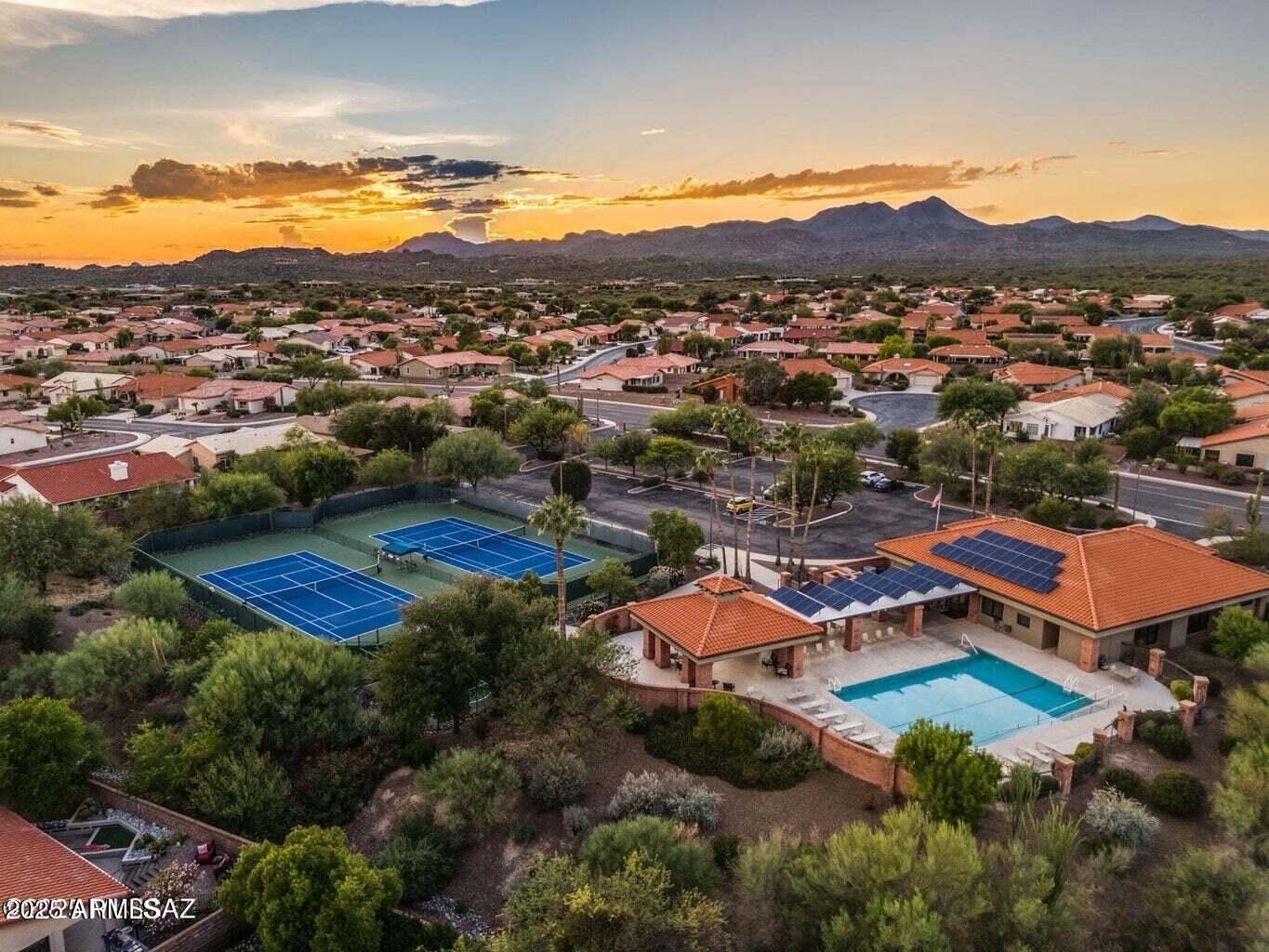 14705 North Palm Ridge Drive Oro Valley, AZ 85755 - Photo 41 of 49 an aerial view of residential houses with outdoor space and ocean view
