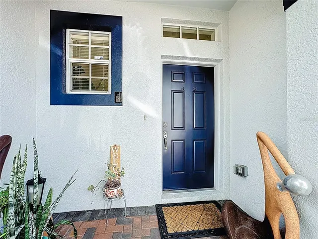 a front view of a house with outdoor space