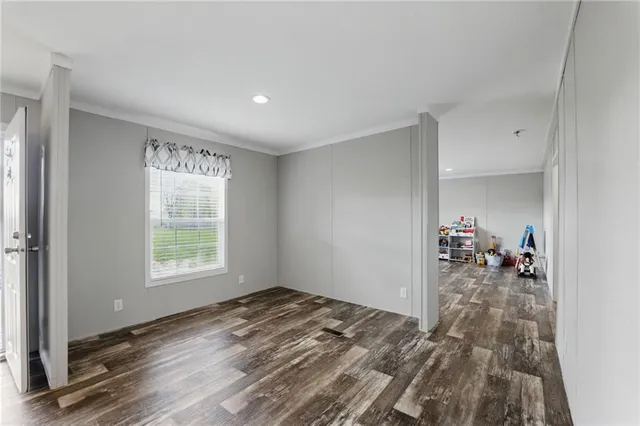 a view of a lake with a big yard