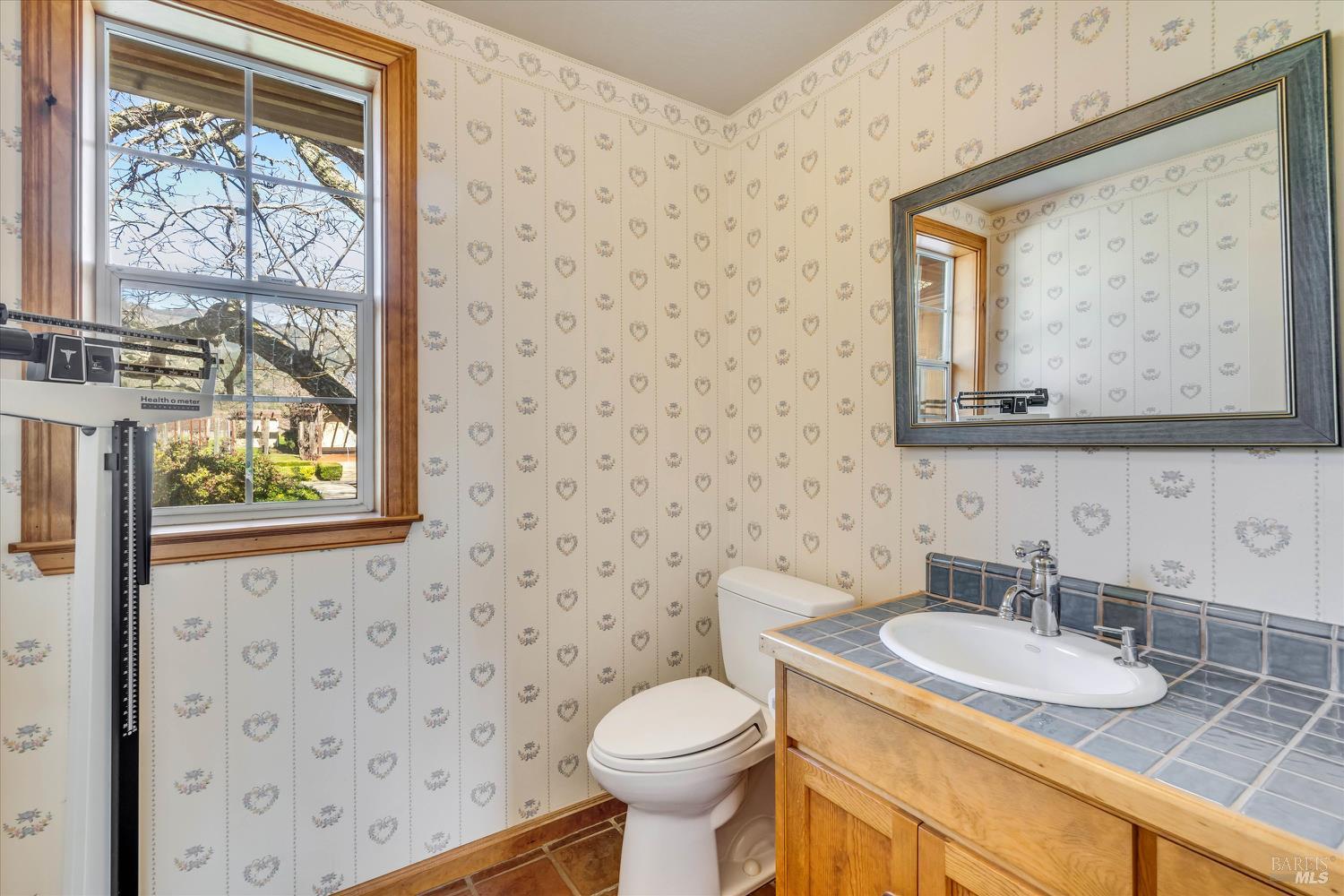 20 Rosedale Road Calistoga, CA 94515 - Photo 32 of 47 a bathroom with a toilet sink and mirror