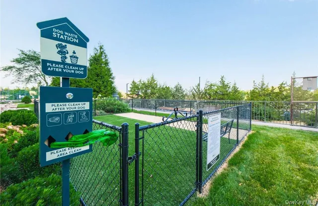 a view of a park with welcome board