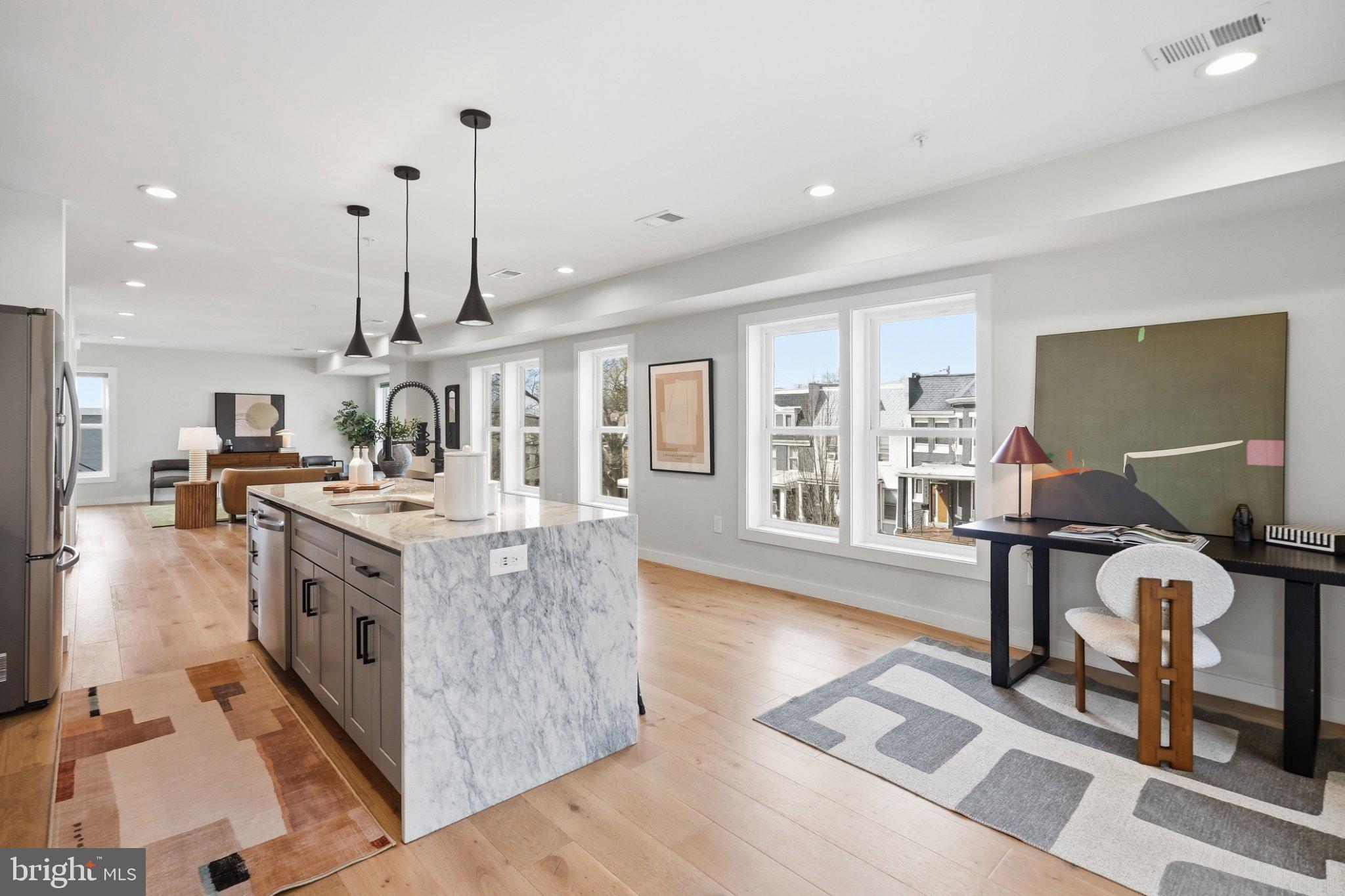 3922 3rd Street Northwest, Unit 2 Washington, DC 20011 - Photo 5 of 40 Bright and airy modern kitchen space.
