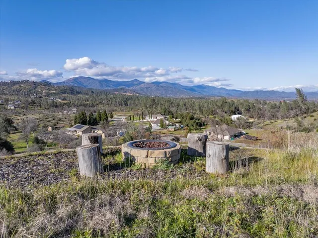 a view of a lake with a mountain in the background