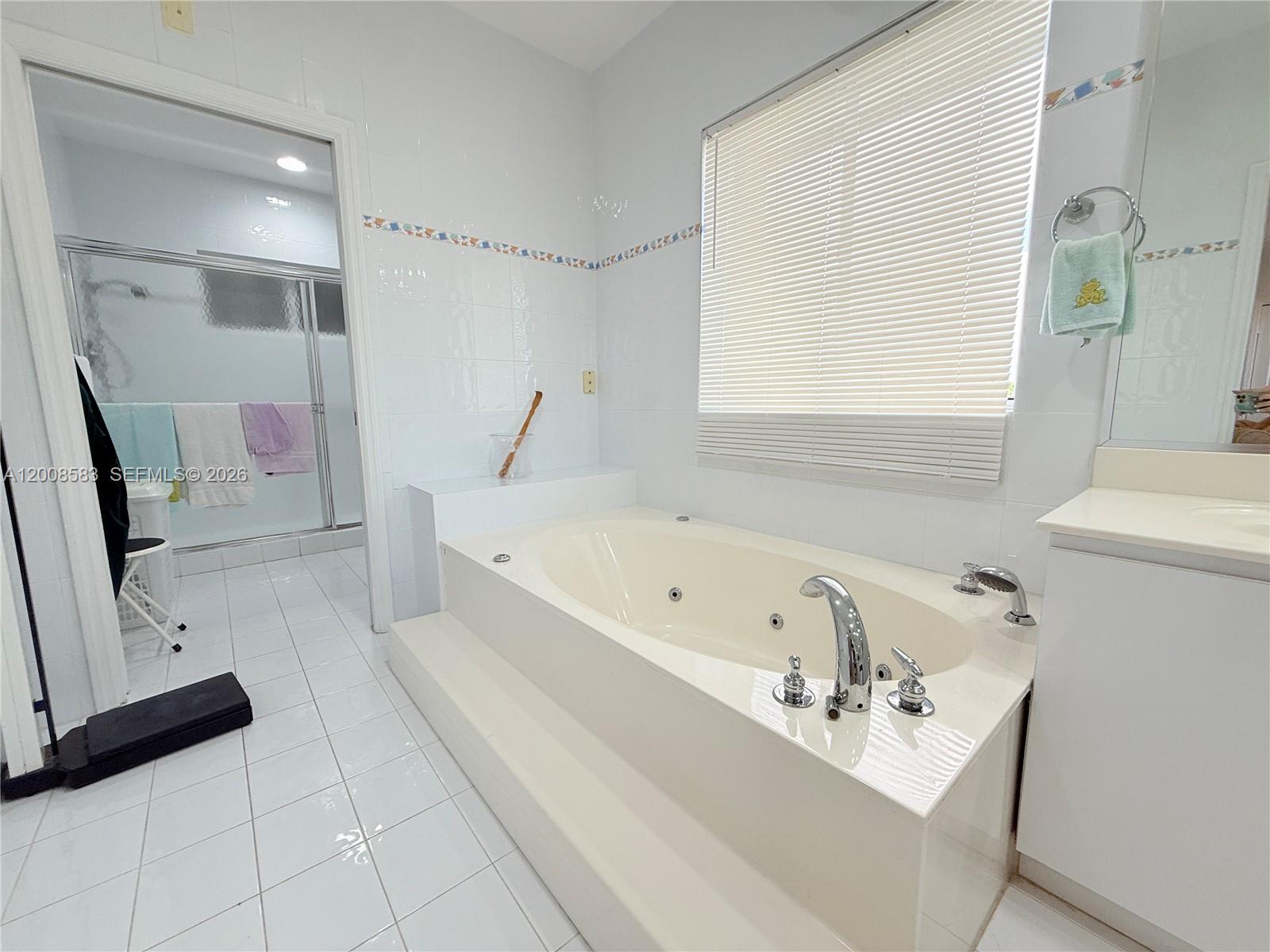 13431 Southwest 32nd Street Miami, FL 33165 - Photo 53 of 77 a bathroom with a bathtub a sink a vanity and a shower