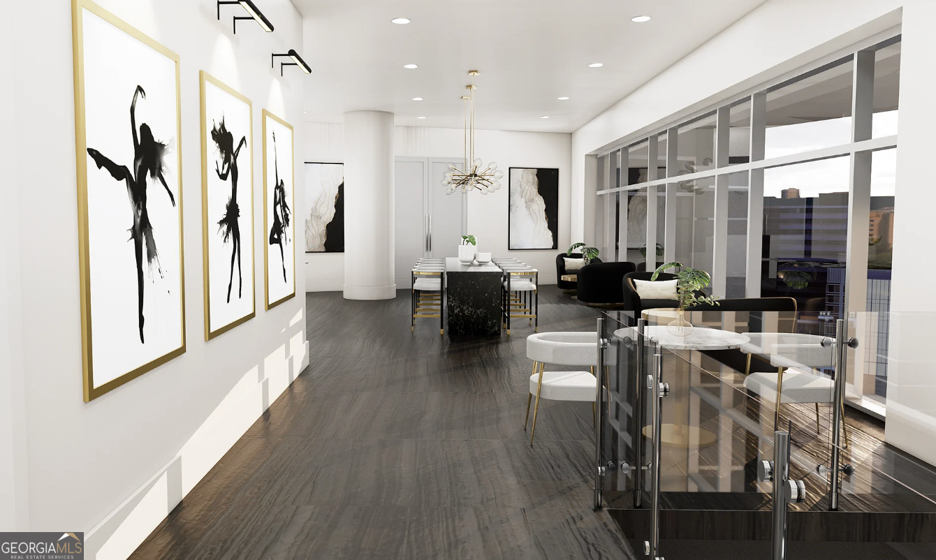 3242 Peachtree Road Northeast, Unit 1408 Atlanta, GA 30305 - Photo 34 of 41 a living room with furniture or wooden floor and a large window