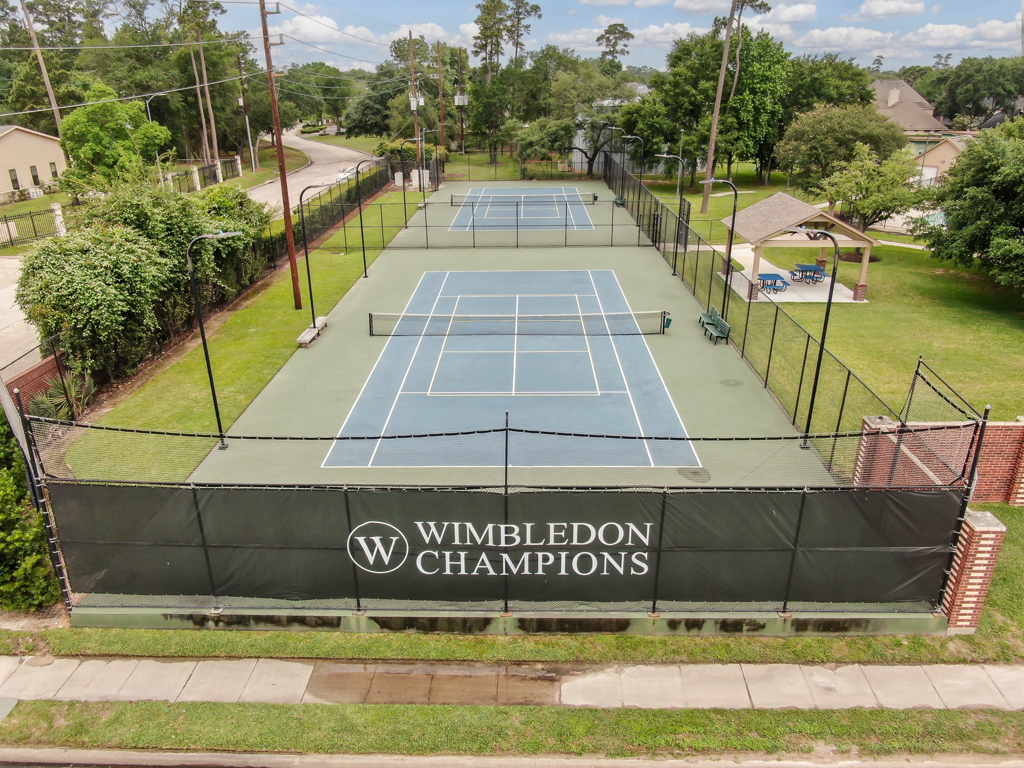 16318 Perry Pass Court Spring, TX 77379 - Photo 47 of 49 Another view of the lighted tennis courts and covered picnic area.