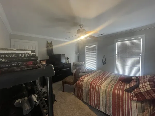 a living room with furniture rug and window