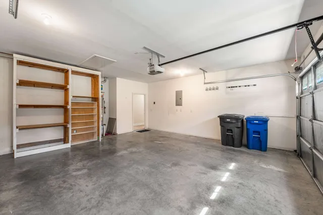 a view of a room with cabinets