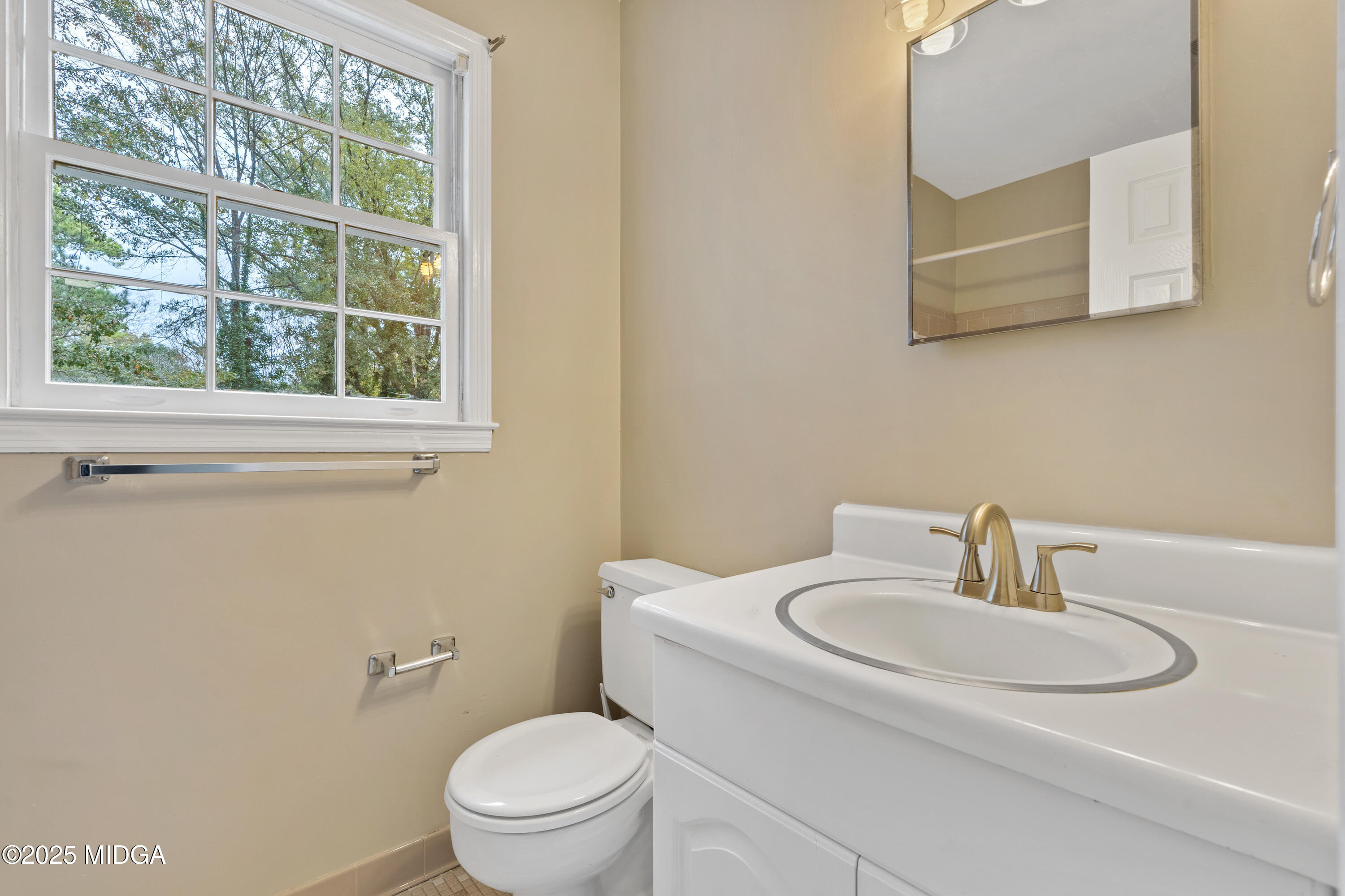 1303 Forest Hill Road Macon, GA 31210 - Photo 33 of 54 a bathroom with a sink a toilet and a mirror