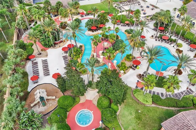 an aerial view of a house