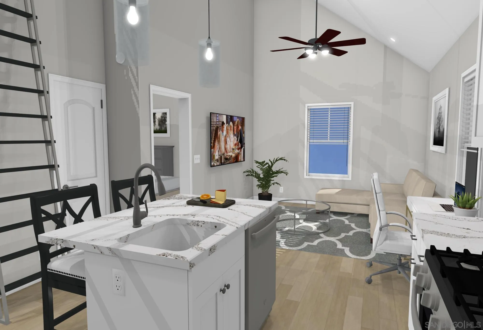 32065 Hunsaker Way, Unit 12 Running Springs, CA 92382 - Photo 35 of 39 a bathroom with a sink and a mirror