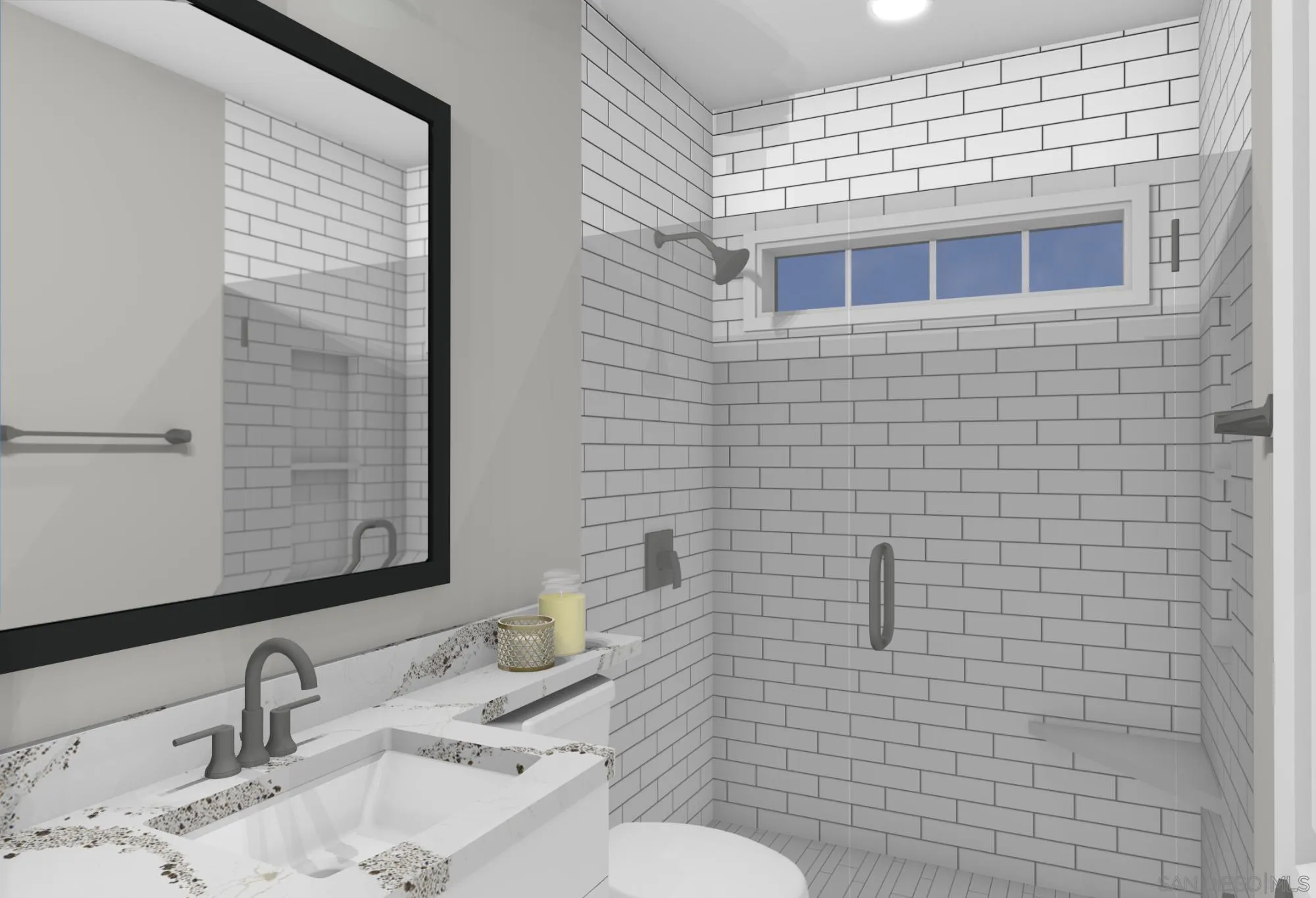 32065 Hunsaker Way, Unit 12 Running Springs, CA 92382 - Photo 37 of 39 a bathroom with a sink a toilet and shower