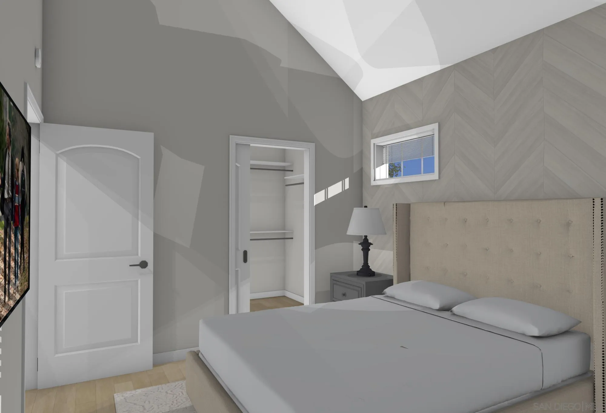 32065 Hunsaker Way, Unit 12 Running Springs, CA 92382 - Photo 39 of 39 a bedroom with a bed and a shower