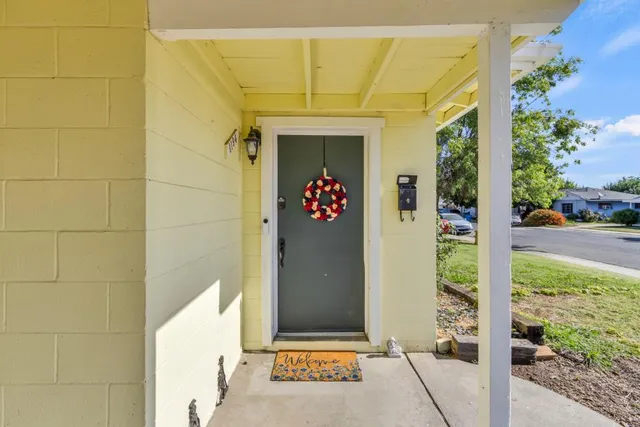 a front view of a house with shower