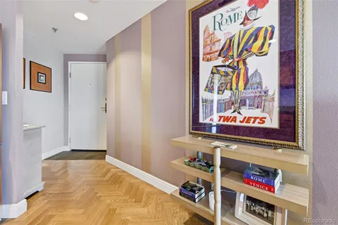 a living room with furniture and a gate