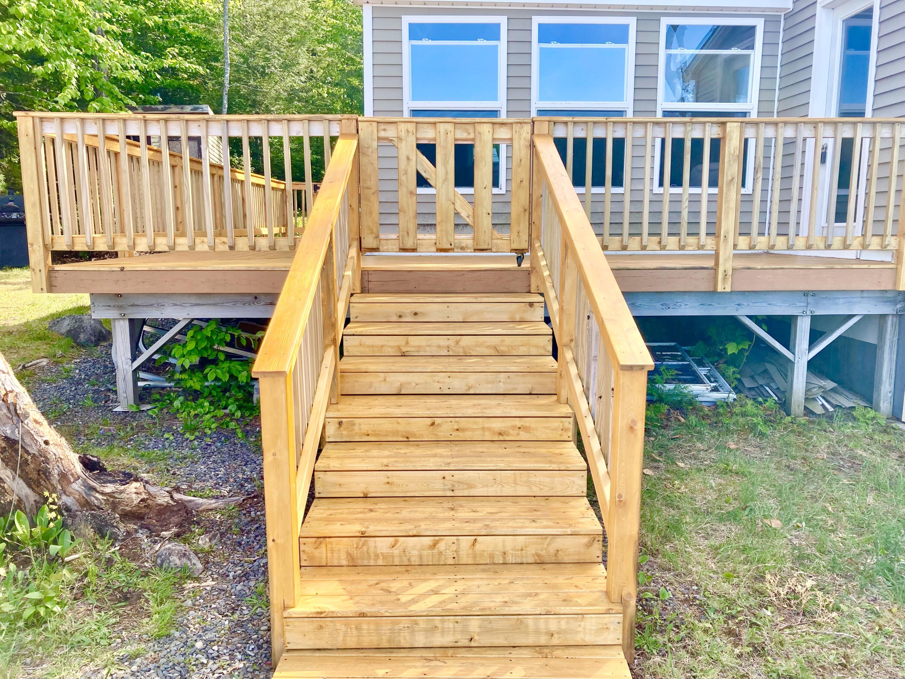 42 South Shore Rd Lake View Milo, ME 04463 - Photo 8 of 118 Deck & Stairs are Newly Stained