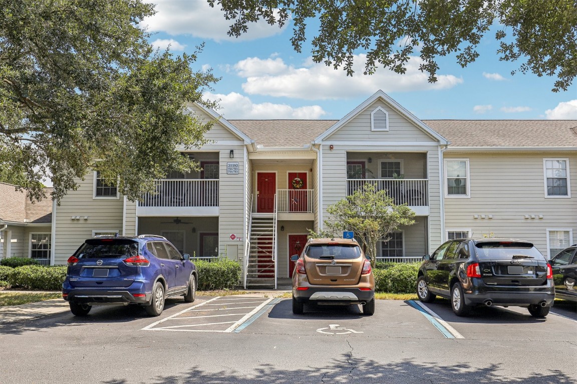 a car parked in front of a house
