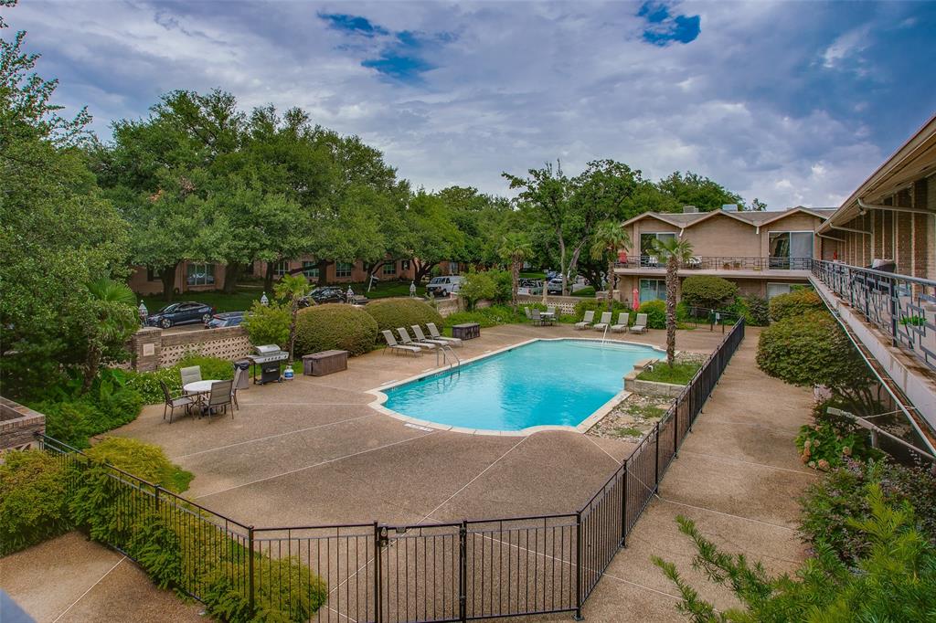 6314 Bandera Avenue, Unit C Dallas, TX 75225 - Photo 40 of 40 an aerial view of a house with a yard and outdoor seating