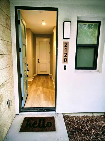 a room with a door and a window