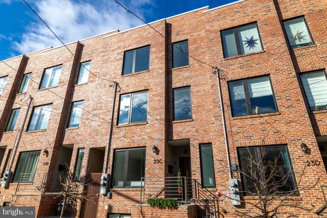 a view of a building with a large windows
