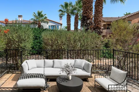 a view of a patio on the roof deck