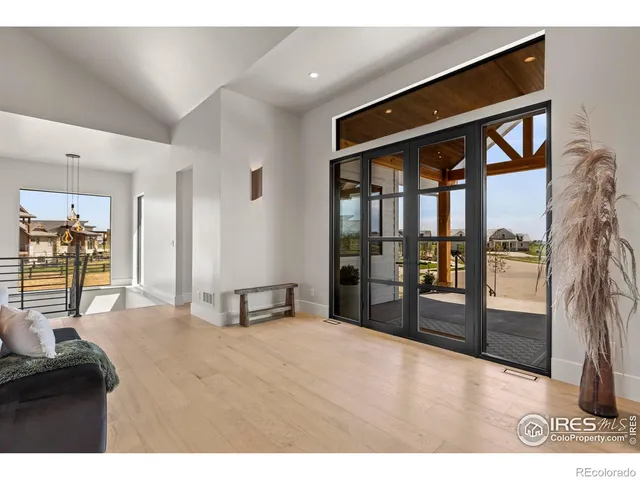 a bedroom with a bed and walk in closet