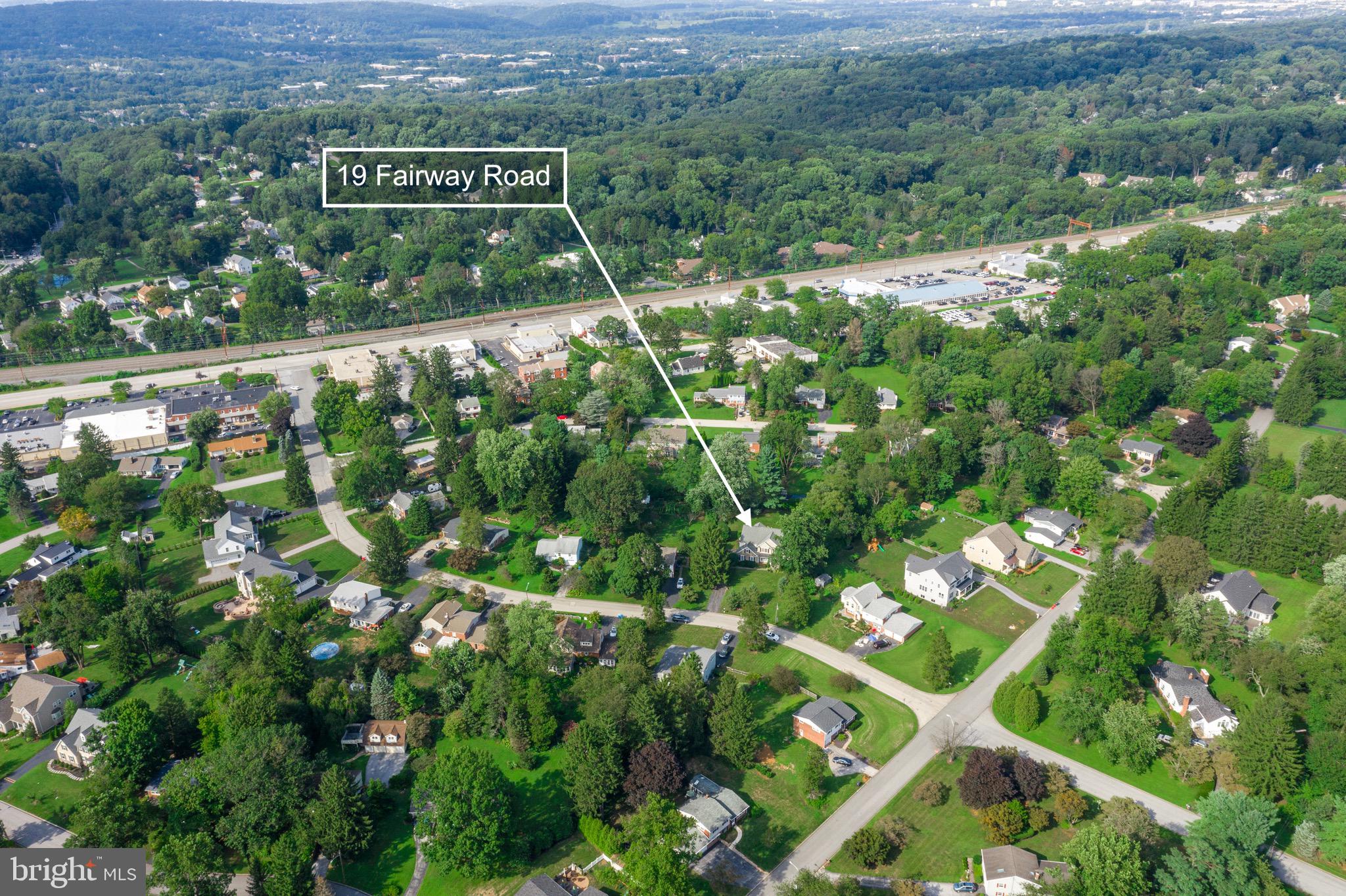 19 Fairway Road Paoli, PA 19301 - Photo 48 of 51 street aerial view (walk to shops)