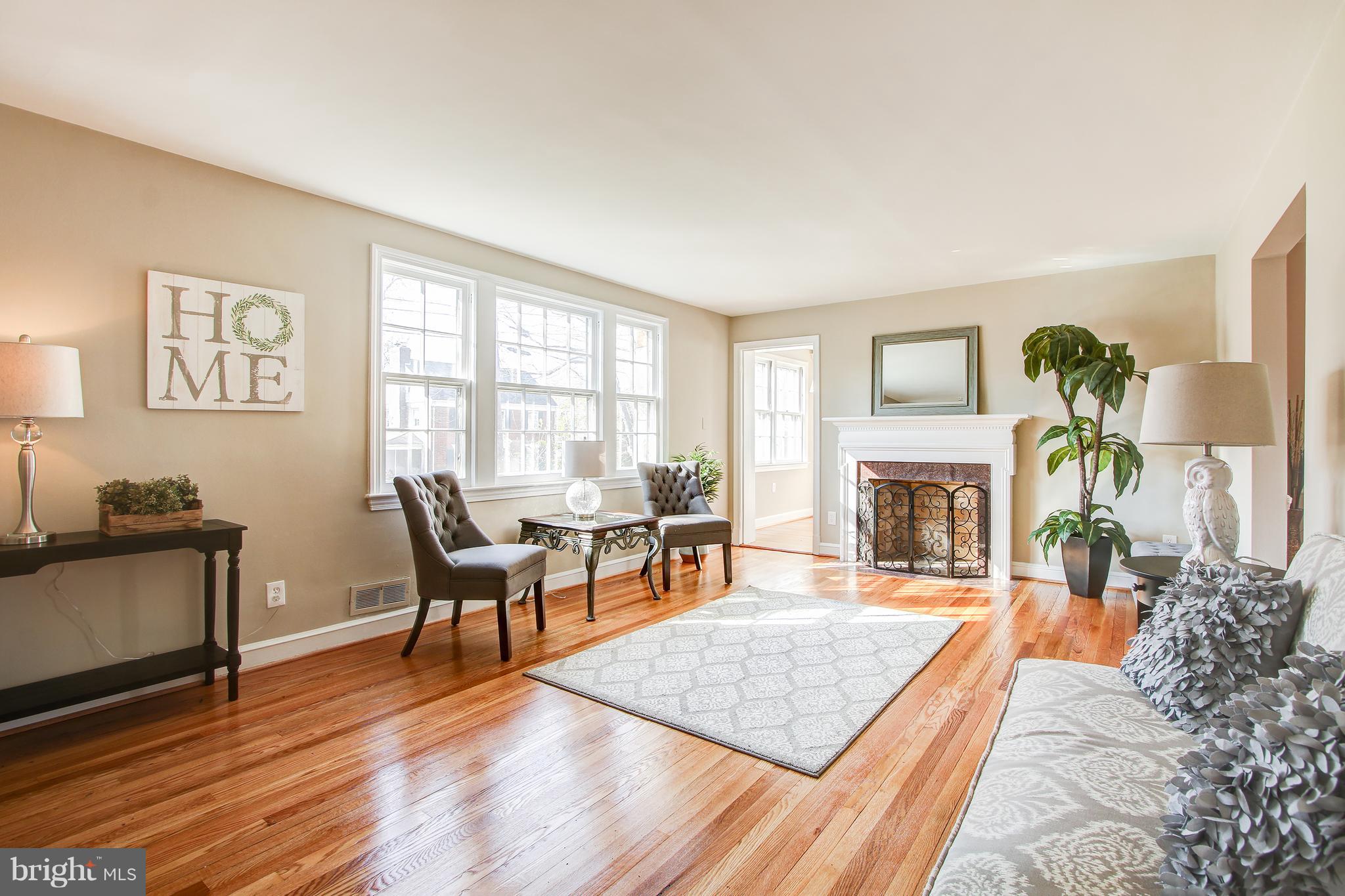9521 Biltmore Drive Silver Spring, MD 20901 - Photo 4 of 28 Living Room with Woodburning Fireplace