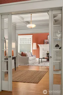 a living room with furniture